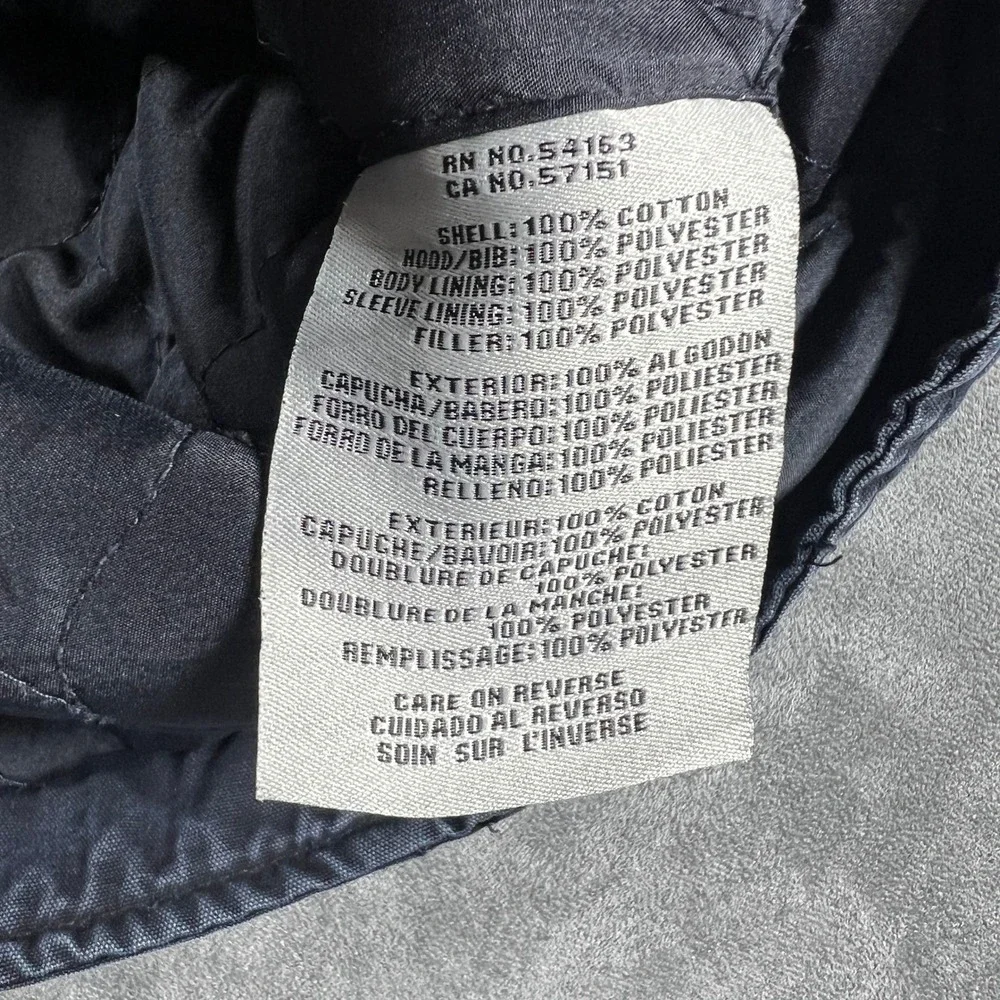 Levis Black Trucker Military Utility‎ Jacket Quilted Lined Zip Hood Large